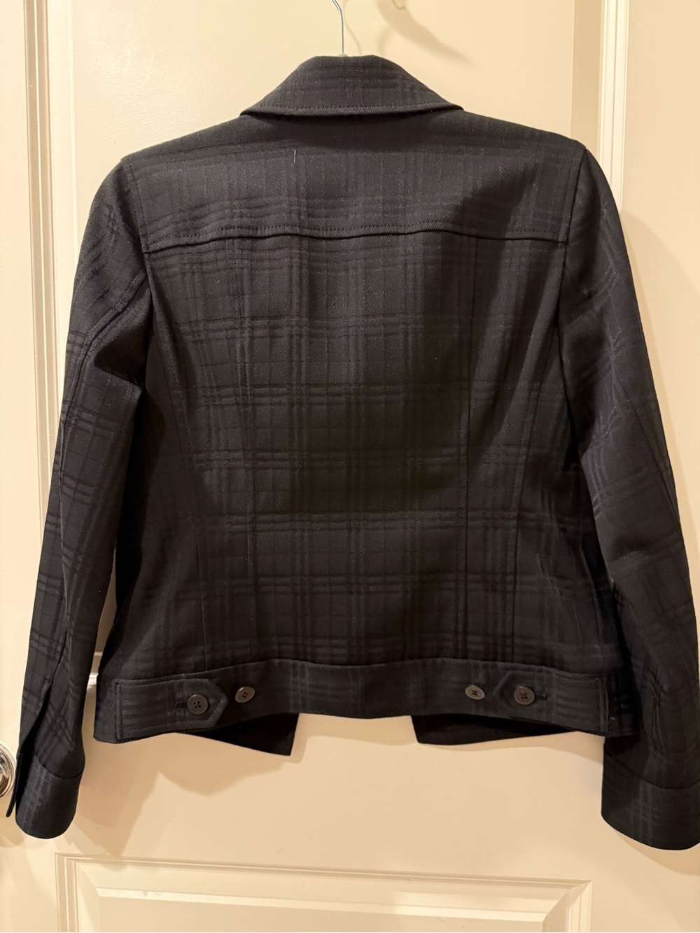 Burberry Black Plaid Tailored Jacket